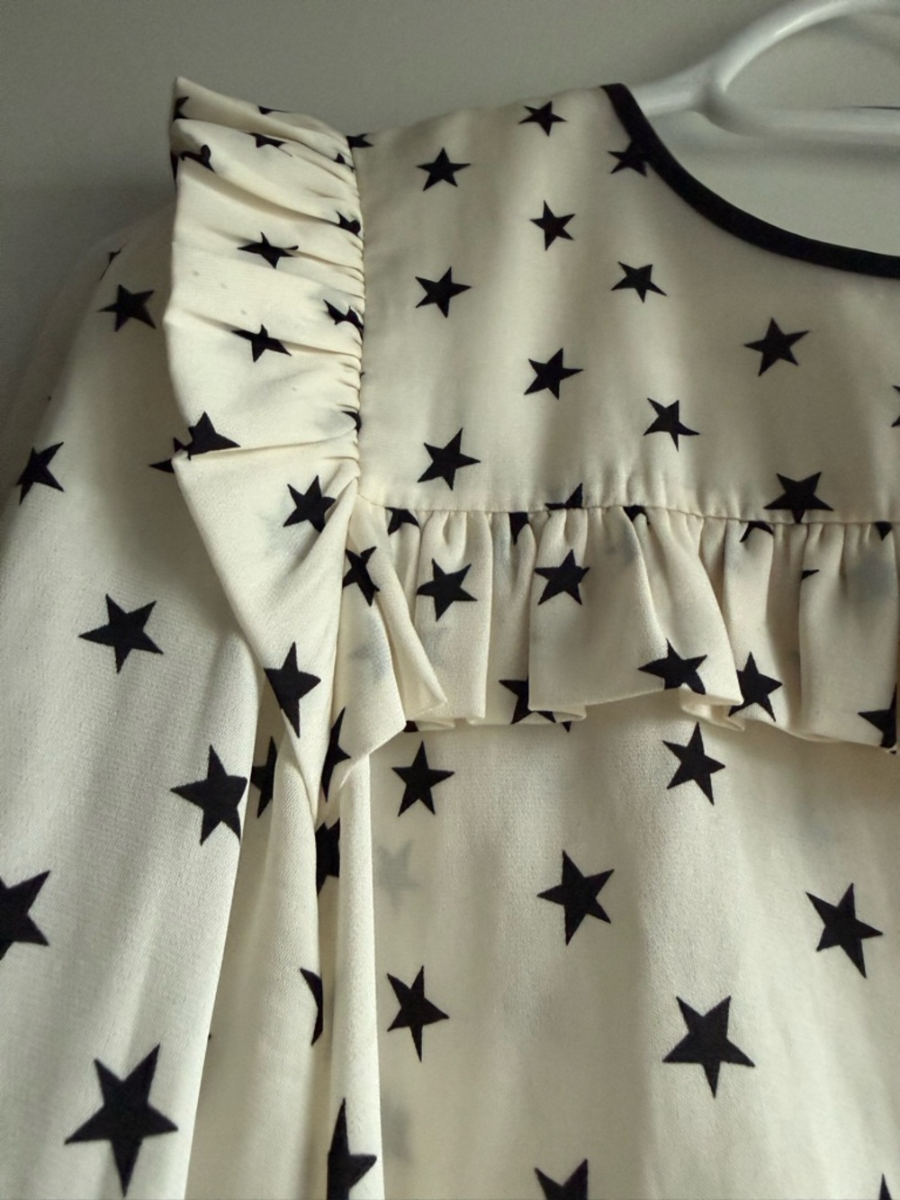 J Crew silk Star-Print Ruffle Blouse - Picture 3 of 6